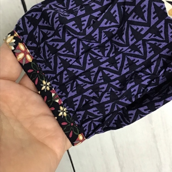 11 1 Tyhlo Boho Geometric Print Tassel Tie Neck Blouse Top Women's Small - Picture 8 of 12